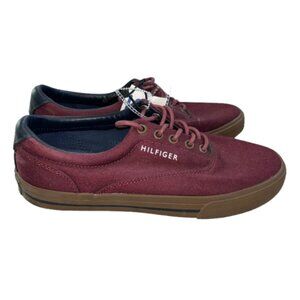 Tommy Hilfiger Canvas Sneakers Casual Shoes Men's Size 8 Burgundy Red